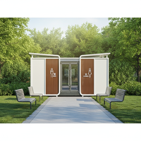 Toilettes publiques portables en acier avec douche, construction préfabriquée, design postmoderne, durables et écologiques