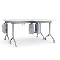 Table de réunion modulaire commerciale moderne en aluminium avec roulettes, pliable, pour salle de formation - Offre Spéciale
