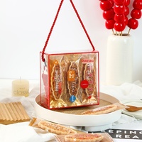 Sac d'emballage pour bateau de riz gluant, gâteau aux amandes au caramel, grand format, auto-scellant, résistant à l'humidité, boîte transparente, impression en gravure, pâtisserie