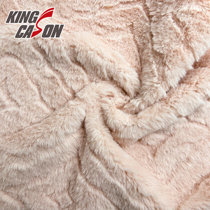 KINGCASON fabricant 100% polyester 280gsm motif Jacquard <span class=keywords><strong>lapin</strong></span> fausse fourrure <span class=keywords><strong>tissu</strong></span> pour vêtement manteau maison textile couverture couverture - Product Image 6
