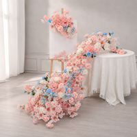 Centre de table en fleurs artificielles en cascade détachables, rose et bleu, modernes et romantiques, en plastique et soie, pour arrangements de mariage, vente en gros