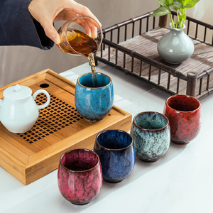Juego de Tazas de Té de Cerámica, Tazas de Té de Kung Fu, Juego de Tazas de Mate de Cerámica, Juego de 4 Tazas de Mate (4 Colores) - Product Image 4