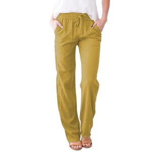 Colección Primavera Verano 2026, Nuevos Pantalones de Lino y Algodón de Color Sólido para Mujer, con Cordón Ajustable - Product Image 6
