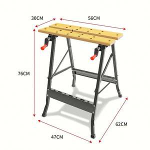 Table <span class=keywords><strong>de</strong></span> travail multifonctionnelle pour le travail du <span class=keywords><strong>bois</strong></span>, scie à table portable pliable avec roues verrouillables - Product Image 4