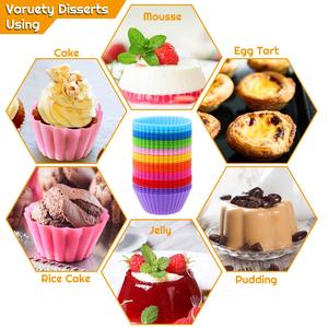 Stampo per mini muffin in silicone <span class=keywords><strong>da</strong></span> 7 cm, antiaderente, riutilizzabile, stampo per cupcake, stampo per torte al tartufo, per panificazione e attrezzi <span class=keywords><strong>da</strong></span> pasticceria - Product Image 5