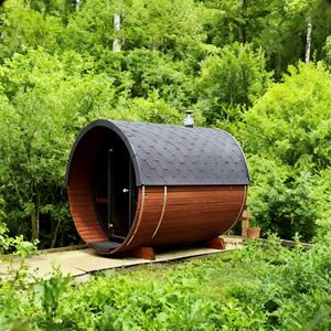 Fabrikverkauf Outdoor-Würfel-Sauna für 2 Personen aus Kanadischem Rotzedernholz Traditionelle Dampf-Außensauna - Product Image 3