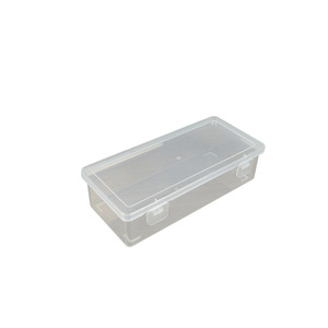 Transparent Plastic Storage Box Rectangle 17.2x7.8x5cm Covered Office Organizer For Stationery Hardware Fishing Gear - Product Image 5