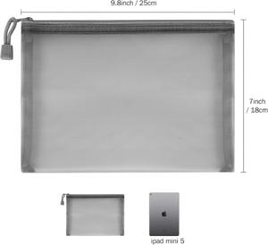 Multi-Purpose Use Document Storage <b>Bag</b> <b>Nylon</b> <b>Plastic</b> Document Pouch Study Materials Organizer Mesh Zipper Folder <b>Bag</b> for Office - Product Image 3