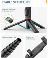 Tongkat Selfie Tripod yang Diperkuat dengan Lampu Putar, Bahan Aluminium Alloy, Mendukung Remote Control Android/iOS untuk Smartphone