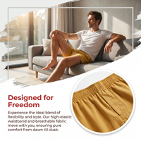 Celana Pendek Pantai Pria Model Kaki Lebar Mewah, Motif Cetak Digital, Bahan Katun French Terry Acid Wash, Bernapas, Cepat Kering 140g, Pinggang Elastis, Grosir