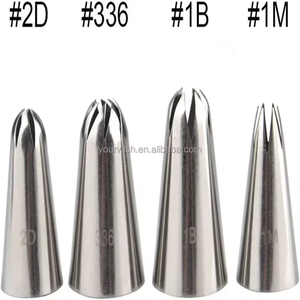 فوهات أنابيب الكيك بأشكال مختلفة 304 من الفولاذ المقاوم للصدأ أنابيب تجميد سلسة مجموعة ملحقات الخبز فوهات أنابيب - Product Image 6