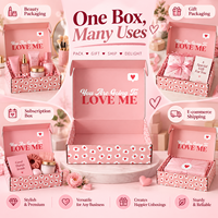 Boîte à courrier personnalisée en carton ondulé rose romantique avec impression de motif en forme de cœur et approvisionnement en gros pour les cadeaux de la Saint-Valentin