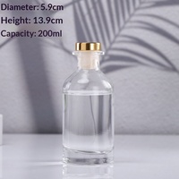 Diffuseur d'arômes d'intérieur cylindrique transparent en verre, sans flamme, pour bâtonnets de rotin, ornement de maison, diffuseur de parfum