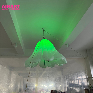 Fleurs gonflables blanches illuminées par LED, belles fleurs gonflables décoratives pour les thèmes de fête - Product Image 6