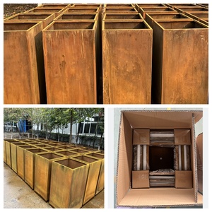Vente en gros Jardinières d'art extérieur pour décoration <span class=keywords><strong>de</strong></span> <span class=keywords><strong>jardin</strong></span> Grands pots <span class=keywords><strong>de</strong></span> fleurs en acier corten - Product Image 4