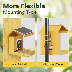 ที่ให้อาหารนก JH-Mech สำหรับกลางแจ้ง ป้องกันกระรอก รูปทรงสี่เหลี่ยม 5 ปอนด์ สีดำเคลือบผงเหล็กกล้าคาร์บอน - Product Image 3