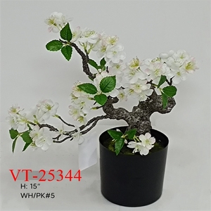 Plante en pot de cerisier en soie de 38 cm - Tissu/Polyester/Plastique Multi-occasions - Product Image 2