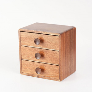 デスクトップタイプのリビングルーム寝室用モダンシンプルデザイン12L容量収納雑貨木製ジュエリーボックス引き出し - Product Image 5