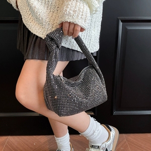 Borsa da sera di lusso con cristalli e strass a forma di nuvola, borsa a mano da <span class=keywords><strong>donna</strong></span>, <span class=keywords><strong>pochette</strong></span> elegante e brillante per feste e cene - Product Image 4