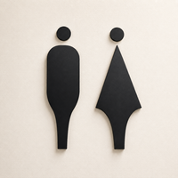 Panneaux de Salle de Bain Muraux Personnalisés Unisexe SIST – Signalétique Braille pour Toilettes, Hommes, Femmes, Lavabos