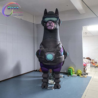 Decoración Inflable de Alpaca de 3 Metros, Estilo Tecnológico, para Actividades de Zoológico