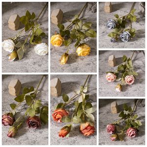 Bouquet de roses artificielles CallaFloral, pétales en polyester, tissu tissé, vase, décoration de mariage, style INS - Product Image 3