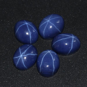 2 шт. темно-синий Звезда Сапфир синтетический синий корунд Звезда светлая драгоценный камень овальный Ограненный плоский камень для изготовления ювелирных изделий - Product Image 5