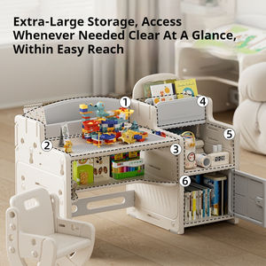 Bureau multifonctionnel 3 en 1 <span class=keywords><strong>pour</strong></span> enfants Bureau d'apprentissage réglable en hauteur <span class=keywords><strong>pour</strong></span> enfants avec ensemble de chaises - Product Image 3