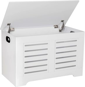 Storage chest flip-top wooden toy box with 2 safety hinges entryway shoe bench living room cabinet for home use