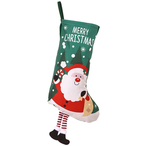 Chaussette de Noël décorative suspendue, imprimée de dessins animés, avec jambes en peluche rembourrées, pour décorations de Noël - Product Image 5