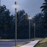 Lumière cylindrique de colonne de jardin de LED 2M 3M 3.5M 4M 4.5M lumière de colonne de LED de parc de jardin