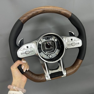 Volante de Madera Personalizado para <span class=keywords><strong>Mercedes</strong></span>-<span class=keywords><strong>Benz</strong></span> <span class=keywords><strong>AMG</strong></span> CLA45 E207 GLC X253 A220 W203 E350 W221 - Product Image 1