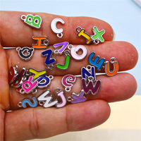 Breloque Lettre de l'Alphabet (A à Z) en Alliage Époxy Double Face pour Bijoux DIY, Accessoire de Mode, Pendentif pour Bracelet et Collier