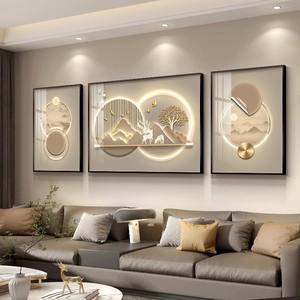 Pintura Decorativa Moderna de Lujo para Sala de Estar, Gran Paisaje, Tríptico de Lienzo Enmarcado para Pared de Fondo de Sofá de Alta Gama - Product Image 4