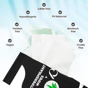 Индивидуально обернутые дезодорантные салфетки для подмышек, антиперспирантные салфетки для тела для мужчин и женщин, освежающие влажные салфетки для лица и тела - Product Image 3
