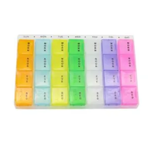 2024 hot China Supplier Promotion Wholesales Hinge Pill Box 28 Cases Monthly Travel pill storage cases