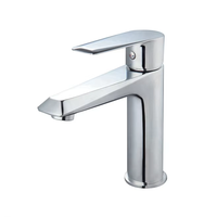 Robinet mélangeur de lavabo polyvalent pour toutes les salles de bain, finition chromée de qualité supérieure, montage sur plan, eau froide et chaude