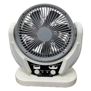 مروحة مكتب صغيرة قابلة للطي مقاس 6 بوصات مع إضاءة LED وبطارية ليثيوم 3600 مللي أمبير تعمل بالطاقة الشمسية والكهرباء للاستخدام الخارجي - Product Image 1