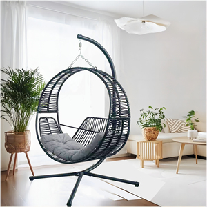 Double Sièges Balançoire à deux sièges Suspendue Mobilier d'intérieur d'extérieur Chaise à œufs d'extérieur - Product Image 2