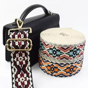 Tela Jacquard étnica de 38MM, cinta decorativa de poliéster personalizada, correas bordadas Vintage para accesorios de ropa, bolsa