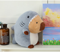Nouvelle Peluche Capybara avec Costume de Requin, Super Douce, Adorable Jouet en Peluche pour Enfants, Cadeau pour Filles, Mignonne Poupée