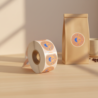 Autocollants adhésifs en vinyle permanent, écologiques, durables et imperméables - Options de formes multiples personnalisables pour les étiquettes d'emballage de café