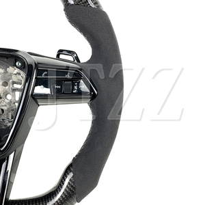 2017-2025 S8 S6 A6L รถออดี้ A6 <span class=keywords><strong>S8L</strong></span> สไตล์สปอร์ตปรับแต่งภายในของพวงมาลัยรถยนต์คาร์บอนไฟเบอร์ - Product Image 4