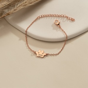 SongYi DIY Paw Print Nom <span class=keywords><strong>Bracelet</strong></span> Personnaliser Pattes <span class=keywords><strong>De</strong></span> <span class=keywords><strong>Chien</strong></span> En Acier Inoxydable Bracelets Personnalisés - Product Image 2
