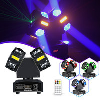 Luz Móvil de Doble Cabezal LED con Colores RGBW, Control Remoto y Activación por Sonido para Iluminación de Escenarios KTV/Discoteca