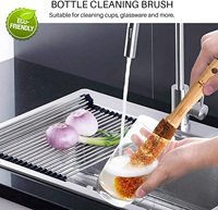 Brosse de cuisine en Sisal écologique bois bambou, pour sol, légumes, plat, Pot, brosse de nettoyage en Sisal