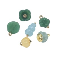 Kancing Resin OEM Klasik 1-lubang Motif Bunga Giok Jahitan Tangan untuk Kemeja Rok Pakaian