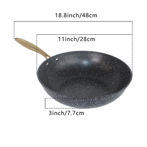 Nuevos productos Ventas 28cm Base <span class=keywords><strong>de</strong></span> calor uniforme Wok antiadherente inoxidable chino <span class=keywords><strong>de</strong></span> gran capacidad - Product Image 2