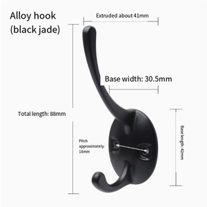 <span class=keywords><strong>Gancio</strong></span> appendiabiti doppio in stile europeo, nero anticato, modello solido, per porta, a basso prezzo, all'ingrosso - Product Image 6