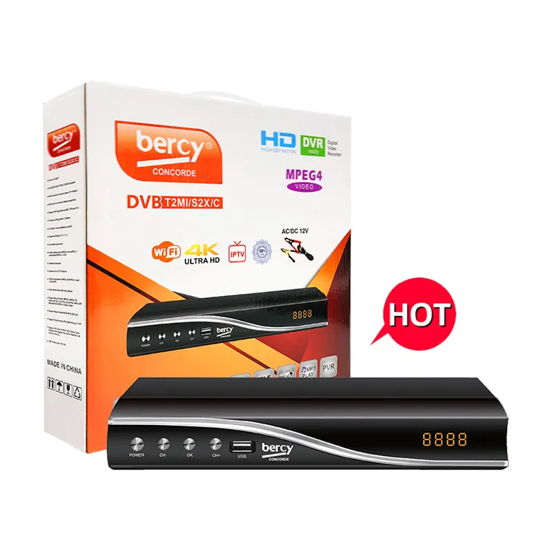 BERCY CONCORDE Remote Control DVB T2 S2, penerima TV satelit Digital definisi tinggi Afrika